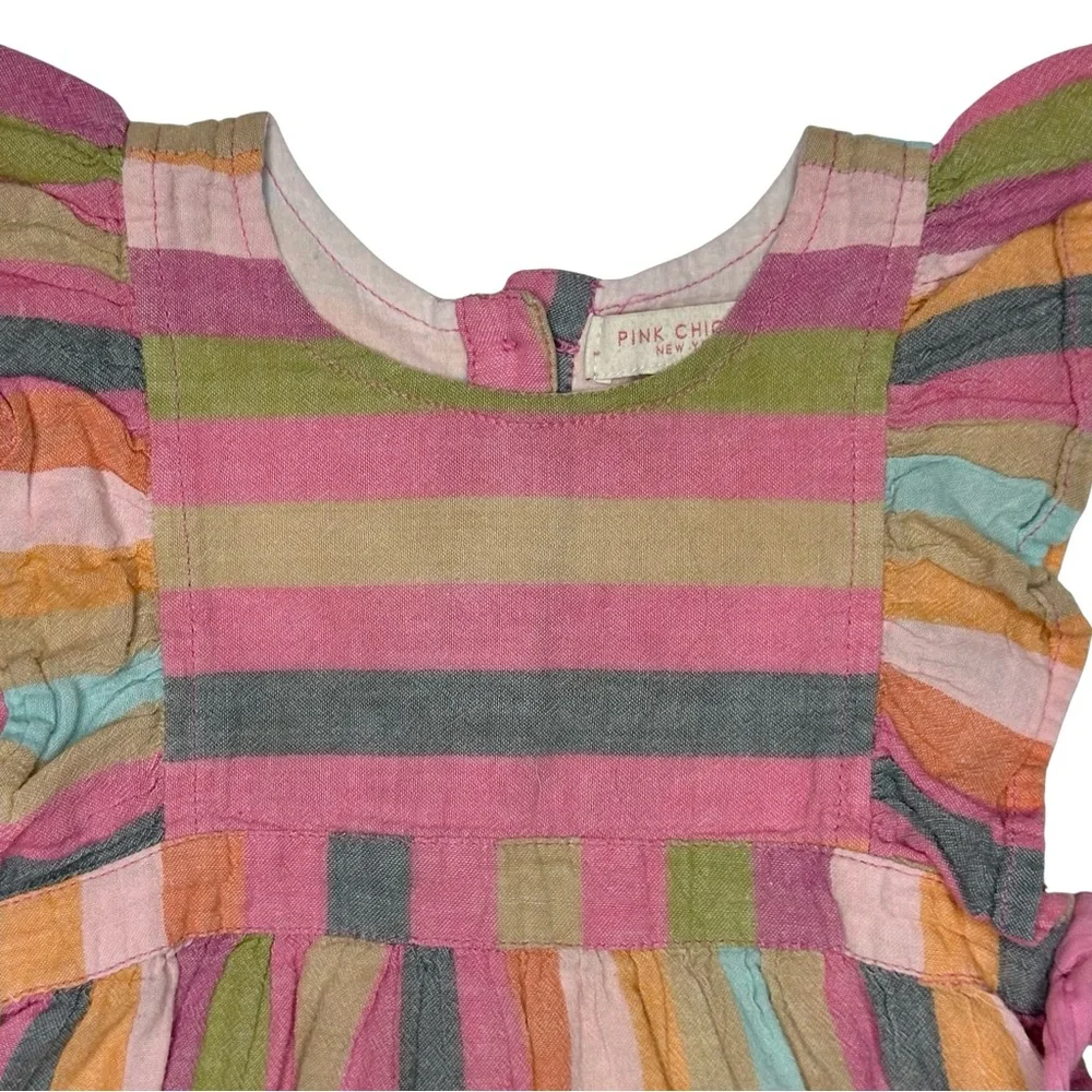 Pink Chicken Multi Stripe Amy Bubble Romper‎